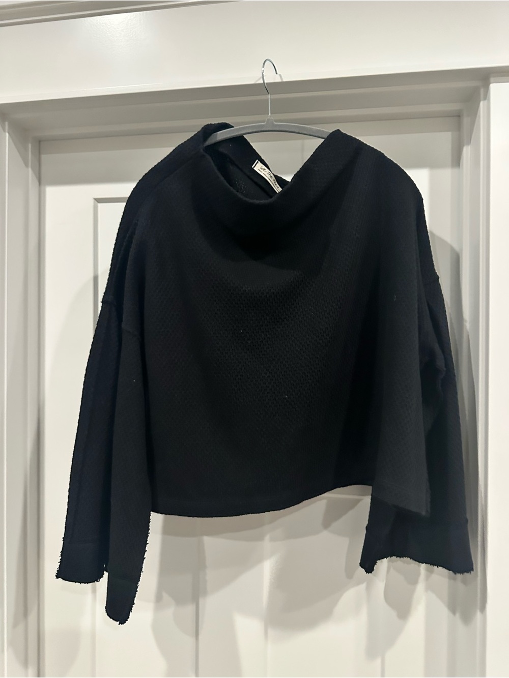 We The Free Black Cropped Cowl-Neck Sweater